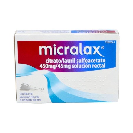 MICRALAX CITRATO/LAURIL SULFOACETATO 450 mg/ml + 45 mg/ml SOLUCION RECTAL 4 ENEMAS 5 ml