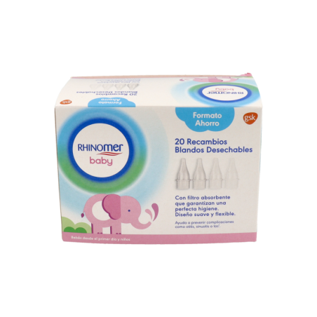 ASPIRADOR NASAL RHINOMER BABY 20 RECAMBIOS BLANDOS DESECHABLES