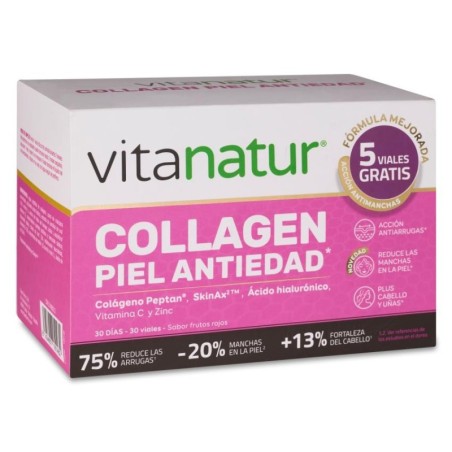 VITANATUR COLLAGEN PIEL 30 VIALES 25 ML SABOR FRUTOS ROJOS