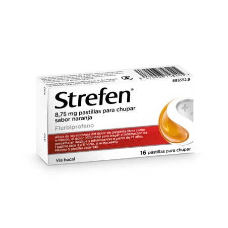 STREFEN 8.75 MG 16 PASTILLAS PARA CHUPAR NARANJA
