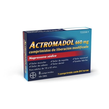 ACTROMADOL 660 MG 8 COMPRIMIDOS DE LIBERACIÓN MODIFICADA