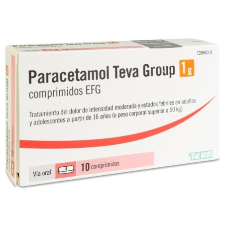 PARACETAMOL TEVA GROUP 1 G 10 COMPRIMIDOS