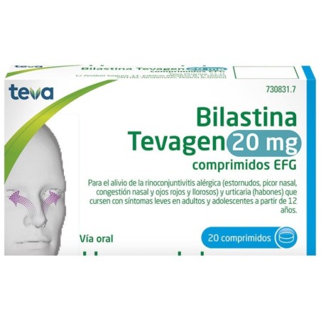 BILASTINA RATIOPHARM EFG 20 MG 20 COMPRIMIDOS (BLISTER OPA-AL-PVC-AL)