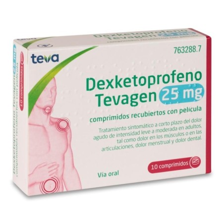 DEXKETOPROFENO TEVAGEN 25 MG 10 COMPRIMIDOS RECUBIERTOS CON PELICULA