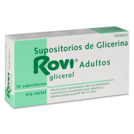 SUPOSITORIOS DE GLICERINA ROVI ADULTOS 2,25 G 12 SUPOSITORIOS