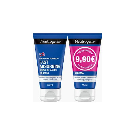NEUTROGENA FORMULA NORUEGA CREMA DE MANOS RAPIDA ABSORCION 2 UNIDADES 75 ml