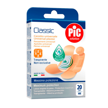 PIC CLASSIC CON BACTERICIDA APOSITO ADHESIVO 20 UNIDADES SURTIDO