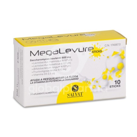 MEGALEVURE RESET 10 STICKS 2,3 g SABOR PLATANO