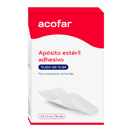 APOSITO ESTERIL TEJIDO SIN TEJER ADHESIVO ACOFAR 10 APOSITOS 7,2 cm x 5 cm