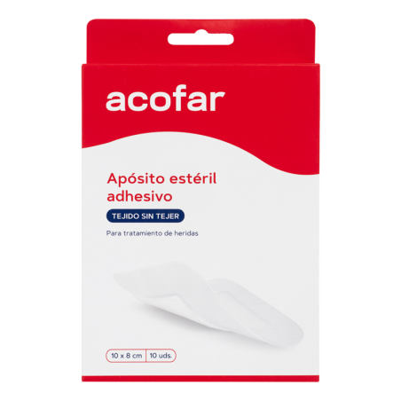 APOSITO ESTERIL TEJIDO SIN TEJER ADHESIVO ACOFAR 10 APOSITOS 10 cm x 8 cm