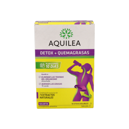 AQUILEA DETOX QUEMAGRASAS FORTE 10 STICKS 15 ml SABOR PIÑA