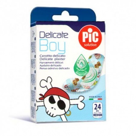 PIC DELICATE TNT ANTIBACTERIANO KIDS APOSITO ADHESIVO BOY 24 APOSITOS 72 m x 19 mm
