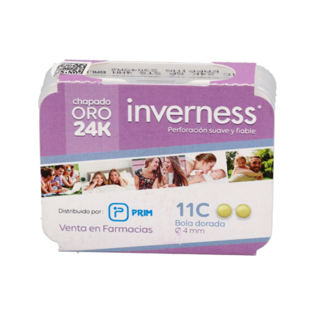 INVERNESS PENDIENTE 24K 2 UNIDADES 11C BOLA DORADA 4 mm