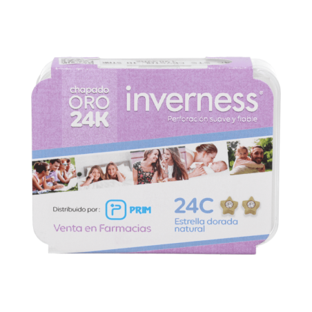 INVERNESS PENDIENTE 24K 2 UNIDADES 24C ESTRELLA DORADA NATURAL