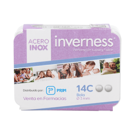 INVERNESS PENDIENTE ACERO INOXIDABLE 2 UNIDADES 14C BOLA 3 mm