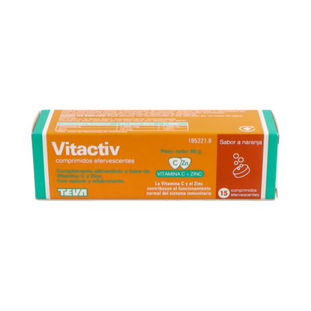 VITACTIV 15 COMPRIMIDOS EFERVESCENTES SABOR NARANJA
