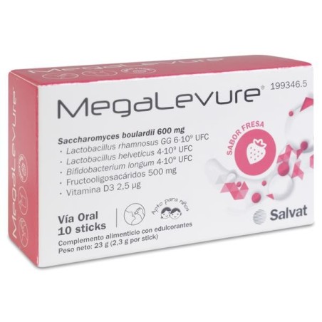 MEGALEVURE RESET 10 STICKS 2,3 g SABOR FRESA