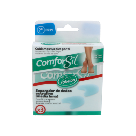 SEPARADORES DE DEDOS COMFORSIL EXTRAFINOS DE SILICONA 3 UNIDADES TALLA S CC206S