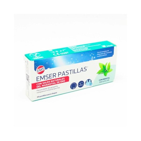 EMSER CON MENTOL SIN AZUCAR 30 PASTILLAS PARA CHUPAR