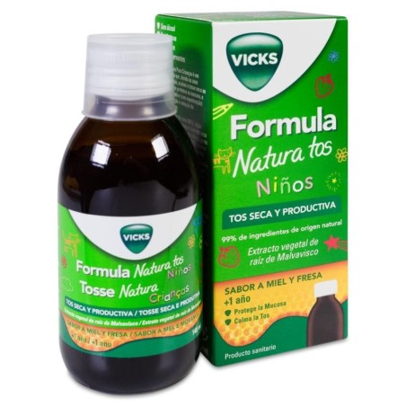 FORMULA NATURA TOS NIÑOS 1 FRASCO 140 ml SABOR MIEL Y FRESA