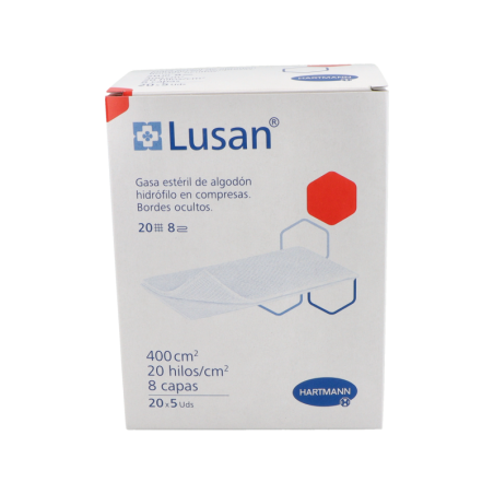 GASA ESTERIL ALGODON HIDROFILO COMPRESAS LUSAN 20 SOBRES 5 UNIDADES