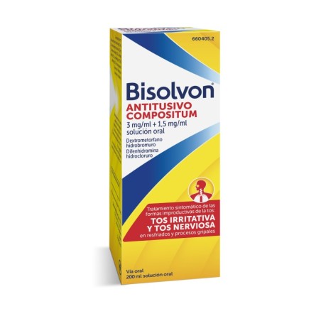 BISOLVON ANTITUSIVO COMPOSITUM 3 mg/ml + 1,5 mg/ml SOLUCION ORAL 1 FRASCO 200 ml