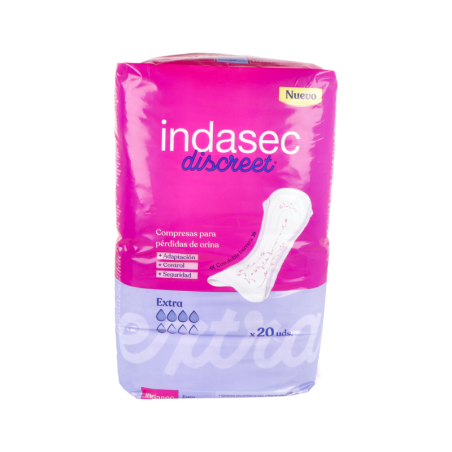 COMPRESA PERDIDAS LEVES INDASEC DISCREET EXTRA 20 UNIDADES