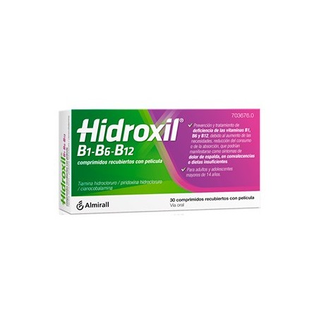 HIDROXIL B1-B6-B12 30 COMPRIMIDOS RECUBIERTOS