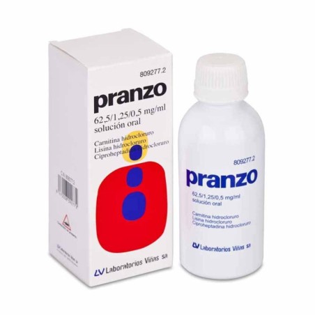 PRANZO 62,5 mg/ml + 1,25 mg/ml + 0,5 mg/ml SOLUCION ORAL 1 FRASCO 200 ml